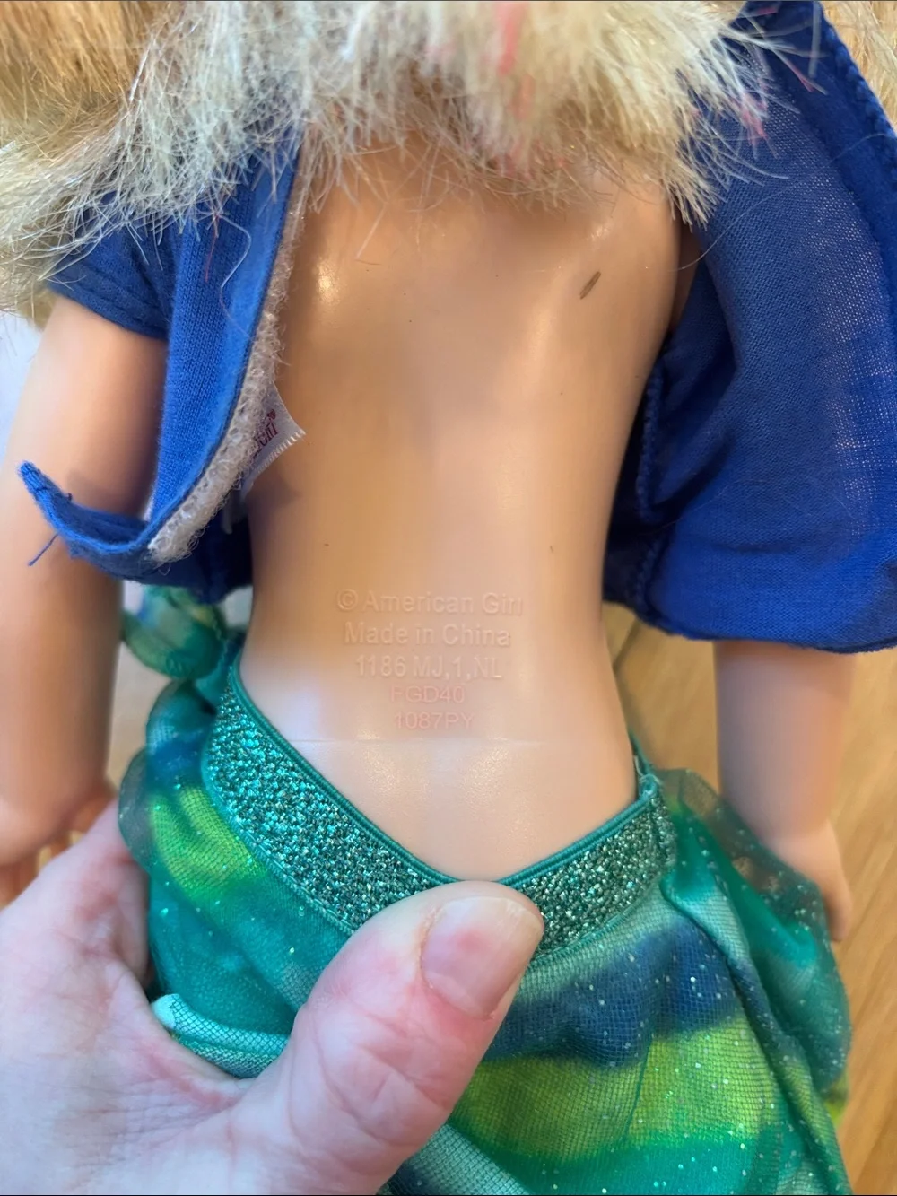 American Girl Wellie Wishers Doll Blond Blue Eye 14”